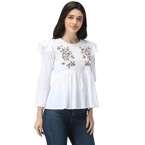 Ladies White Embroid