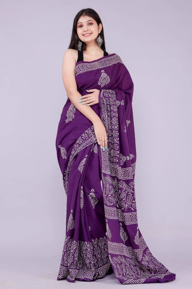 Cotton Handblock Saree