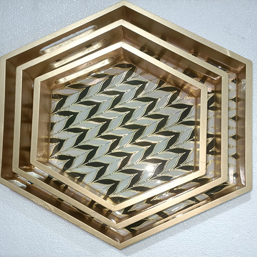 Wooden Hexagon Print