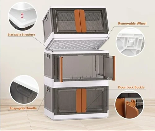 Plastic Folding Wardrobe Storage Organizer 3 layer