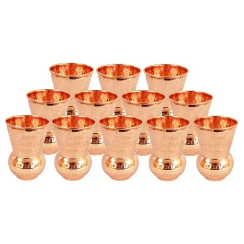 Hammered Copper Glass Set