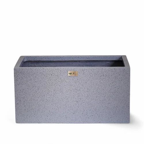 JP PLANTERS Fiberglass Trough Planter - Large Flower Pot - Poly Grey (80 x 40 x 40 cm)