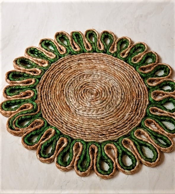 Handwoven multicolored decorative placemat