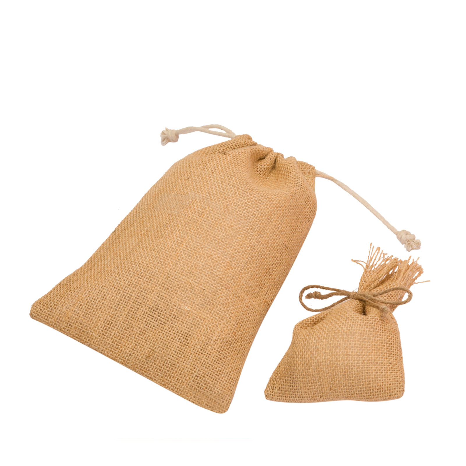 Gobamboos Set of 2 Jute Pouches 4"x9" & 8"x10"