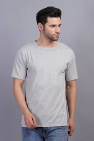 Men Grey Round Neck 