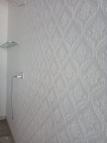 PVC White Wallpaper