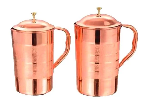 Copper jug with silv