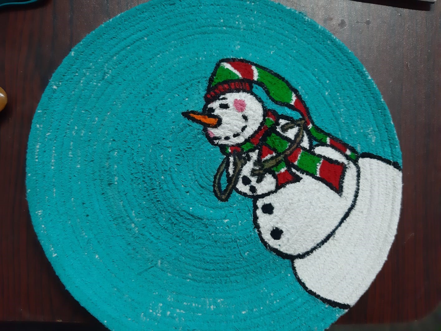 Handpainted Cotton Round Placemat