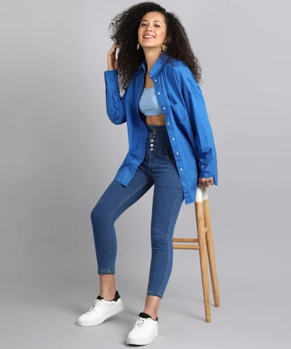 Blue Broadbelt High Rise Skinny Ankle Jeans- 1085