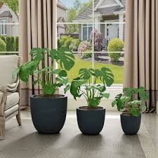 Round Fiberglass Planters