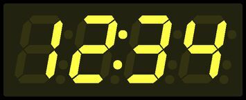 Digital Clock Yellow