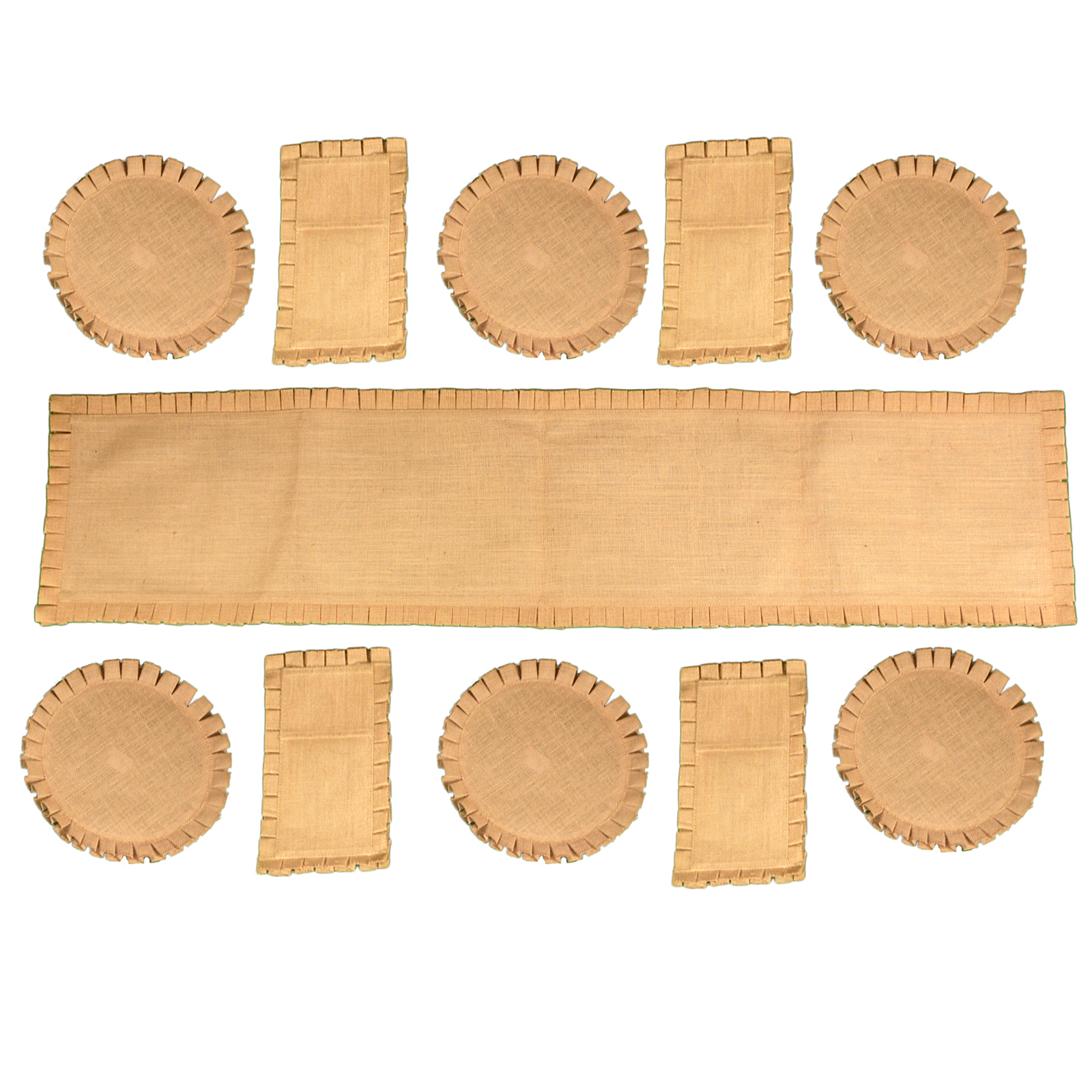 Jute placemat & Cutlery Mat with frill 