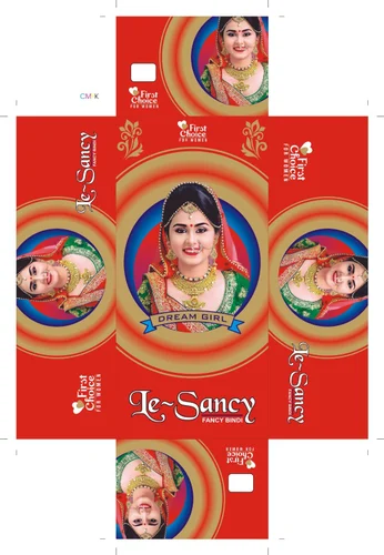 Red Printed Bindi Packaging Box