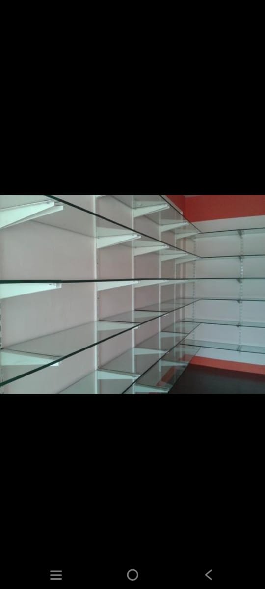 Plain glass shelf rack 