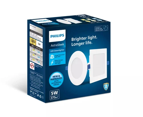 PHILIPS 5w Round/Square Astra Sleek CEILING LIGHT