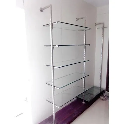 Plain glass shelf rack 