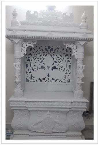 Carving Marble Temple for Home In Makrana Pure White